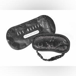 NIP Ivy Olivia Black Satin Eye Mask Constellation Print Sleep Mask